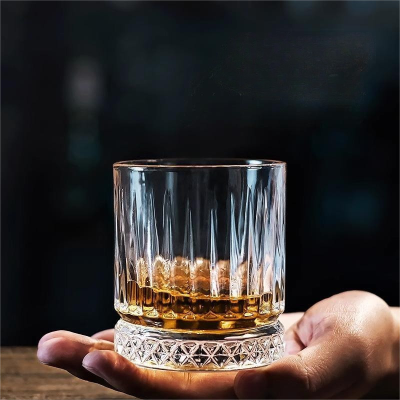 Whiskey Glass with Base Crystal Whiskey Glasses Rotating Spinning Wine Brandy Glass Cup Drinkware