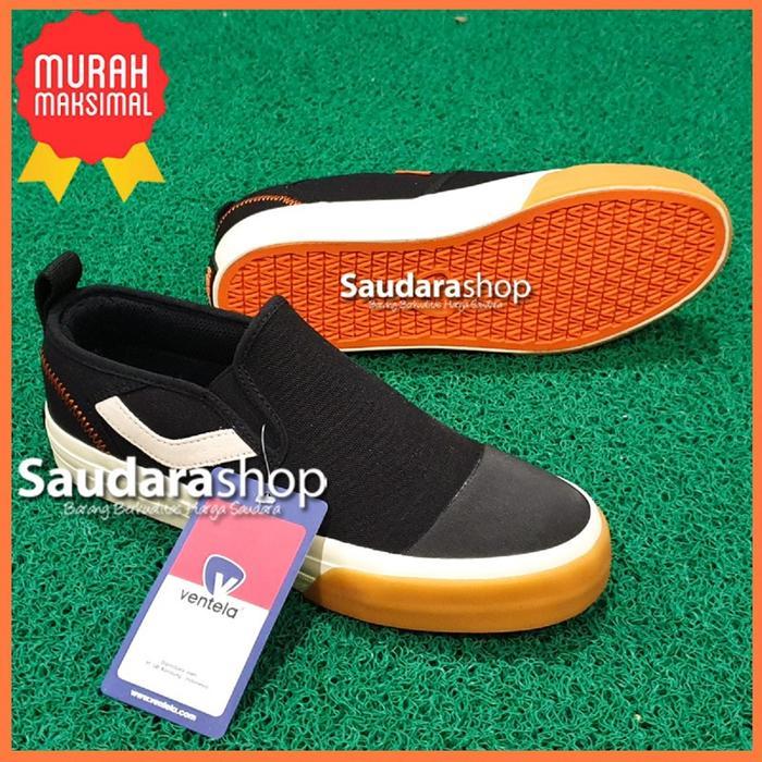 Sepatu Ventela ARMOR Black Natural SlipOn / Sepatu Ventela ARMOR