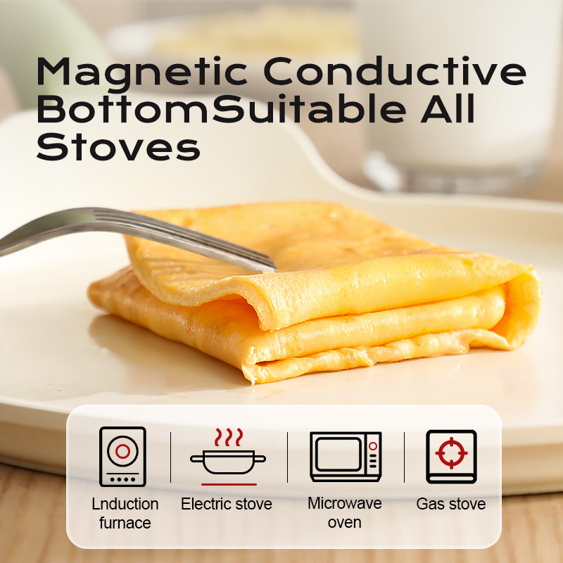 Ceramic Nonstick Frying Pan Skillet Griddle 24cm Induction Cooker Gas Stove Universal Cookware for