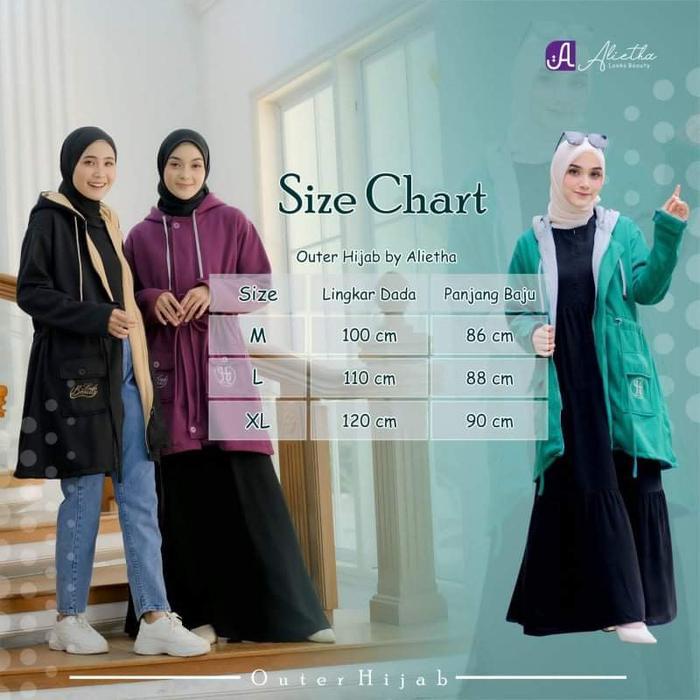 Outer Wanita Kekinian Outer Hijab Ori Alietha Jaket Hodie Terbaru Ootd Wanita Masakini Panjang