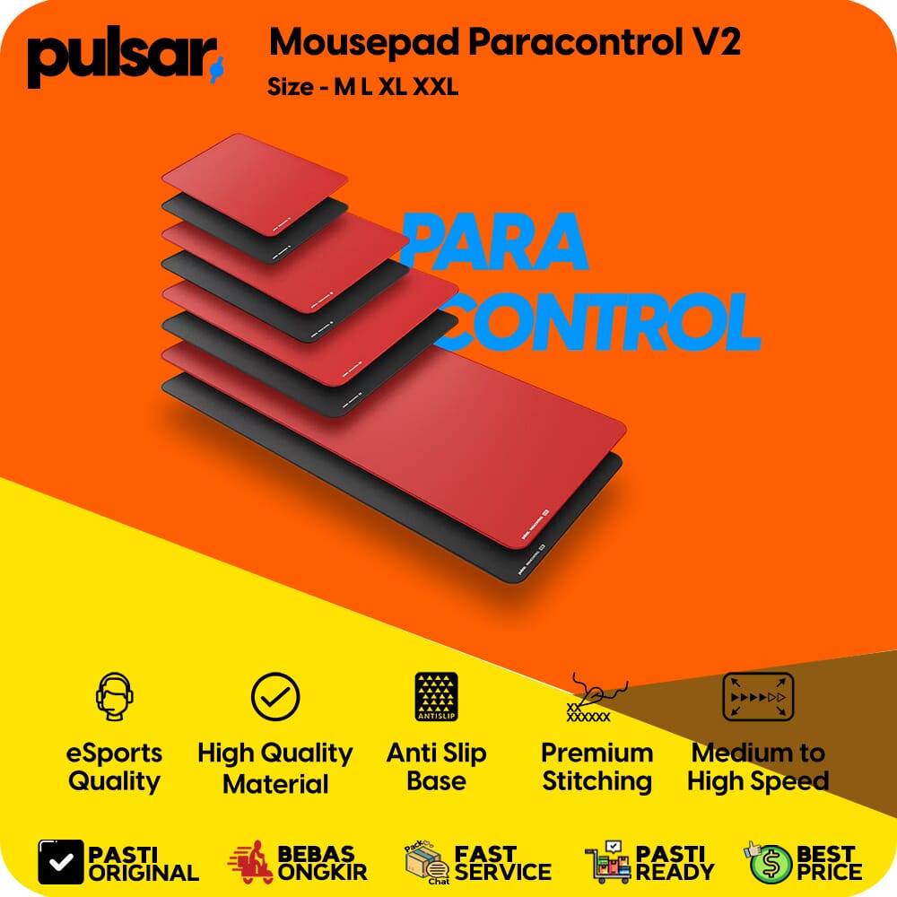 Gaming Mousepad Pulsar Paracontrol V2 Size M / L / XL / XXL Profesional Anti Slip Esports Deskmat Cl