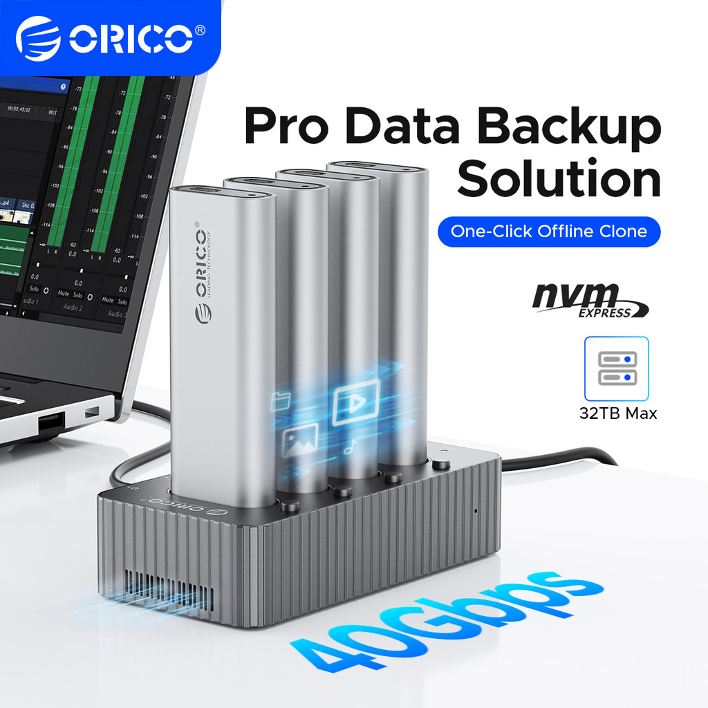 ORICO USB4 40Gbps M.2 NVMe SSD Clone Docking Station 4 Bay 2 Bay offline clone SSD enclosure for