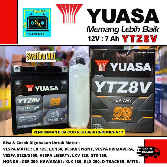 Ready Aki Motor Yamaha R25 YTZ8V Yuasa Ori Accu Kering