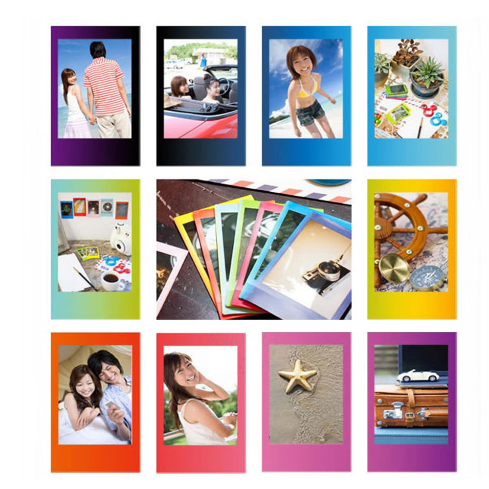 Fujifilm Instax Color Mini Film Instant 10-50 Sheets Black Frame Macaron Rainbow Photo Paper for