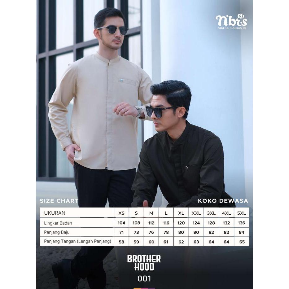 Brotherhood 001 Nibras Koko Atasan Pria Lengan Panjang Bahan Katun Nibras Koko Lebaran