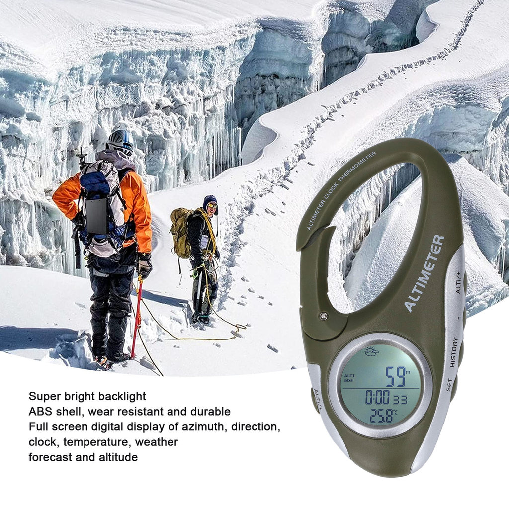 Baru Digital Altimeter Barometer Backlight Simple  Easy To Carry Hook Type Digital Altimeter ABS Hou