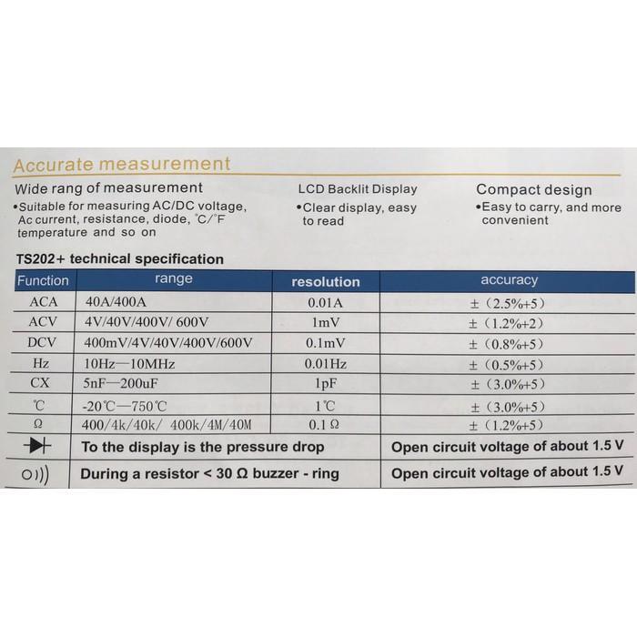 DIGITAL CLAMP MULTIMETER / TANG AMPER TS-202+ / TANG AMPER DIGITAL ORIGINAL QUALITY