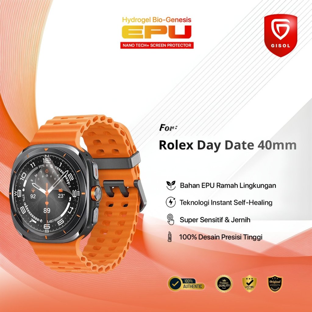 ORI GIN ALL BIO-HYDRO EPU Hydrogel Anti Gores for Rolex Day Date 40mm Premium Anti Scratch Bening Ma