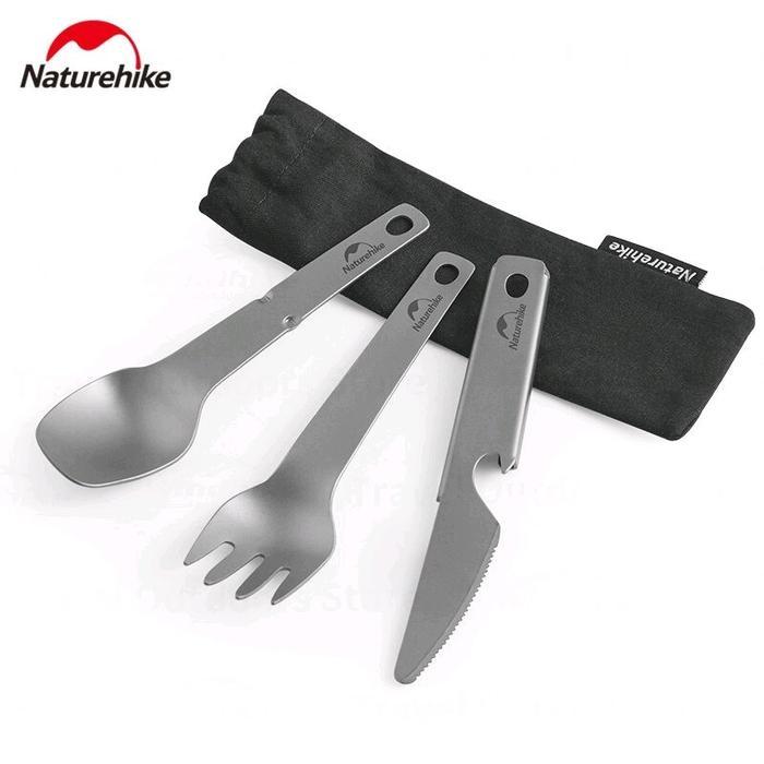 TITANIUM TABLEWARE / SENDOK SET / PISAU MASAK NATUREHIKE CNH22CJ017