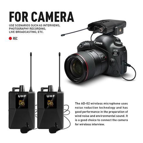 Mic WIRELESS MIC CLIP ON smartphone kamera UHF Hingga 50M untuk Rekam