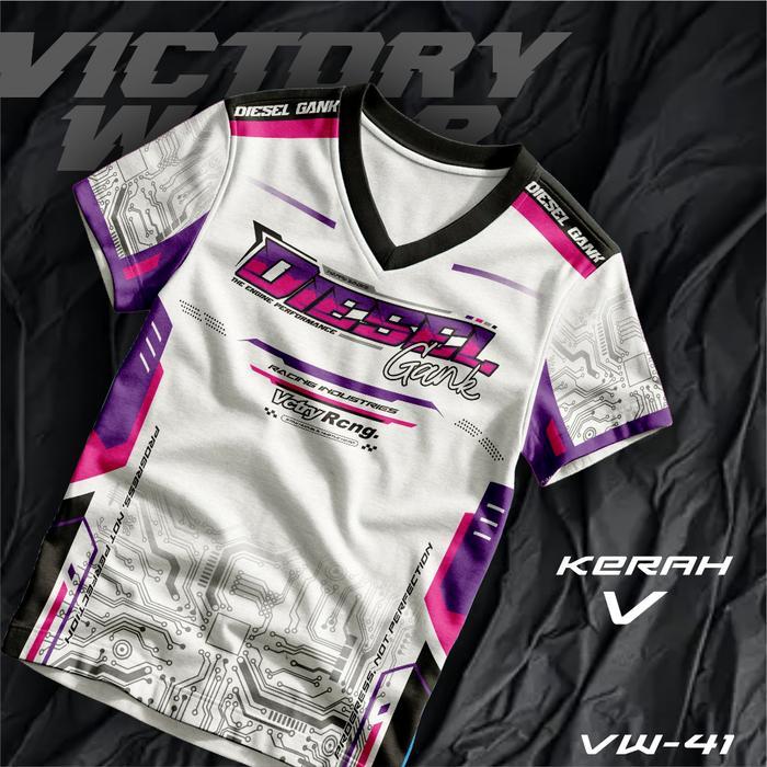 JERSEY KAOS RACING CUSTOM DIESEL GANK POLO KERAH KANCING V-NECK, KAOS SATUAN, BAHAN FULLPRINT VW41