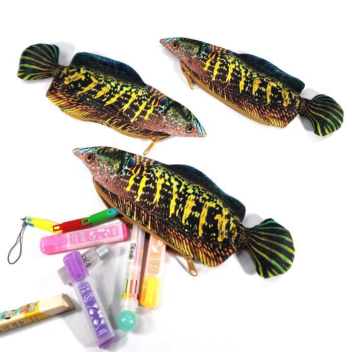 Stok Baru Tempat Pensil Ikan Gabus Shrelo Bisa Jadi Pouch Make Up Alat Tulis Channa Auranti Fish