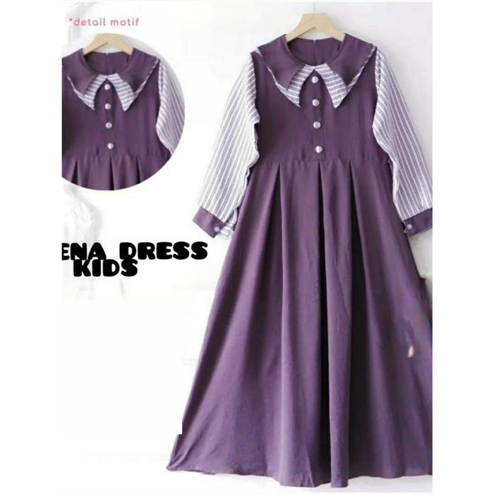 Dress Muslim Remaja Crinkle Airflow Premium Gamis Anak 8-17 Tahun Selena Dress Kids Gaun Gamis