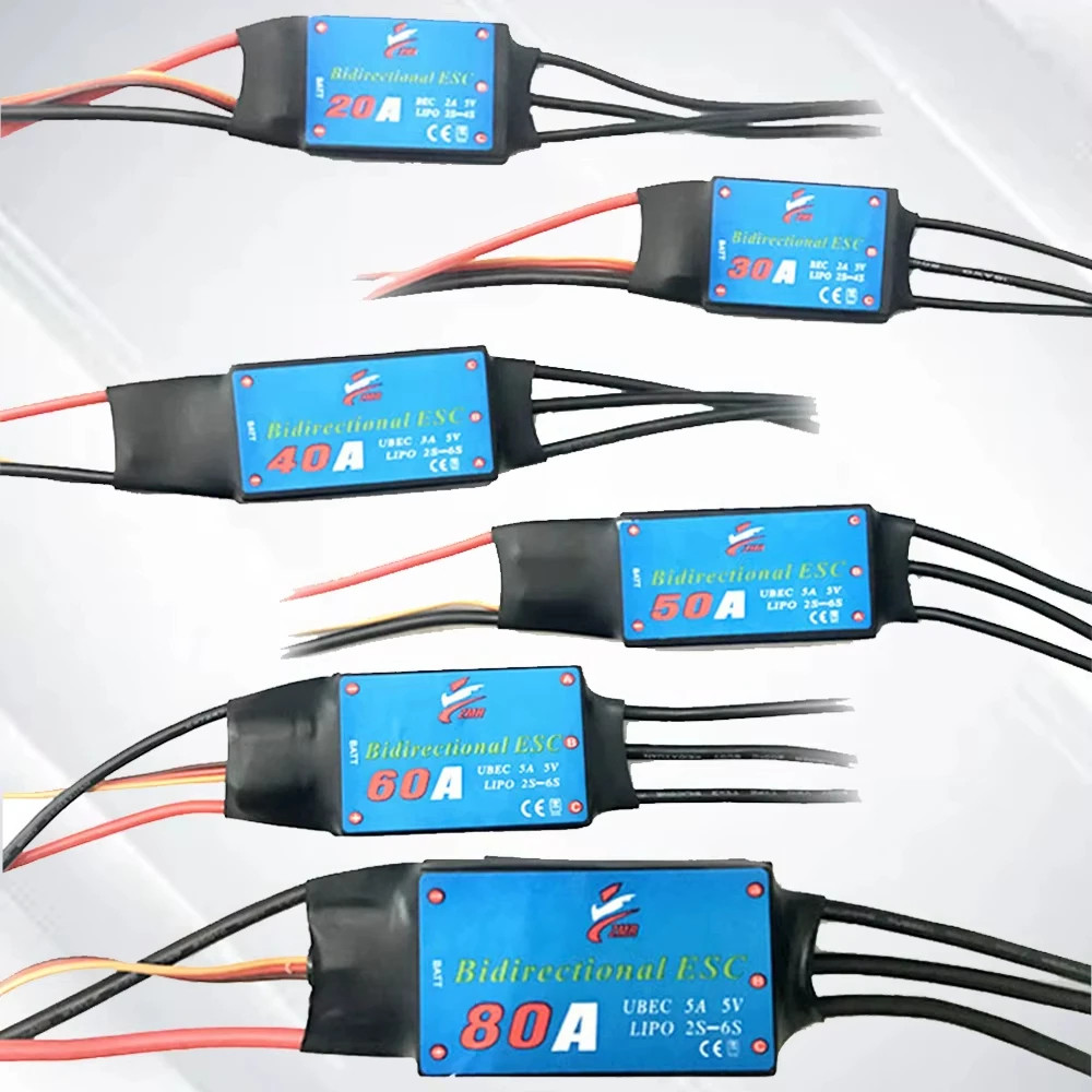 Diskon ZMR Two Way Brushless ESC  80A 60A 50A 40A 30A 20A with Brake Function UBEC FOR RC Cars BOAT 