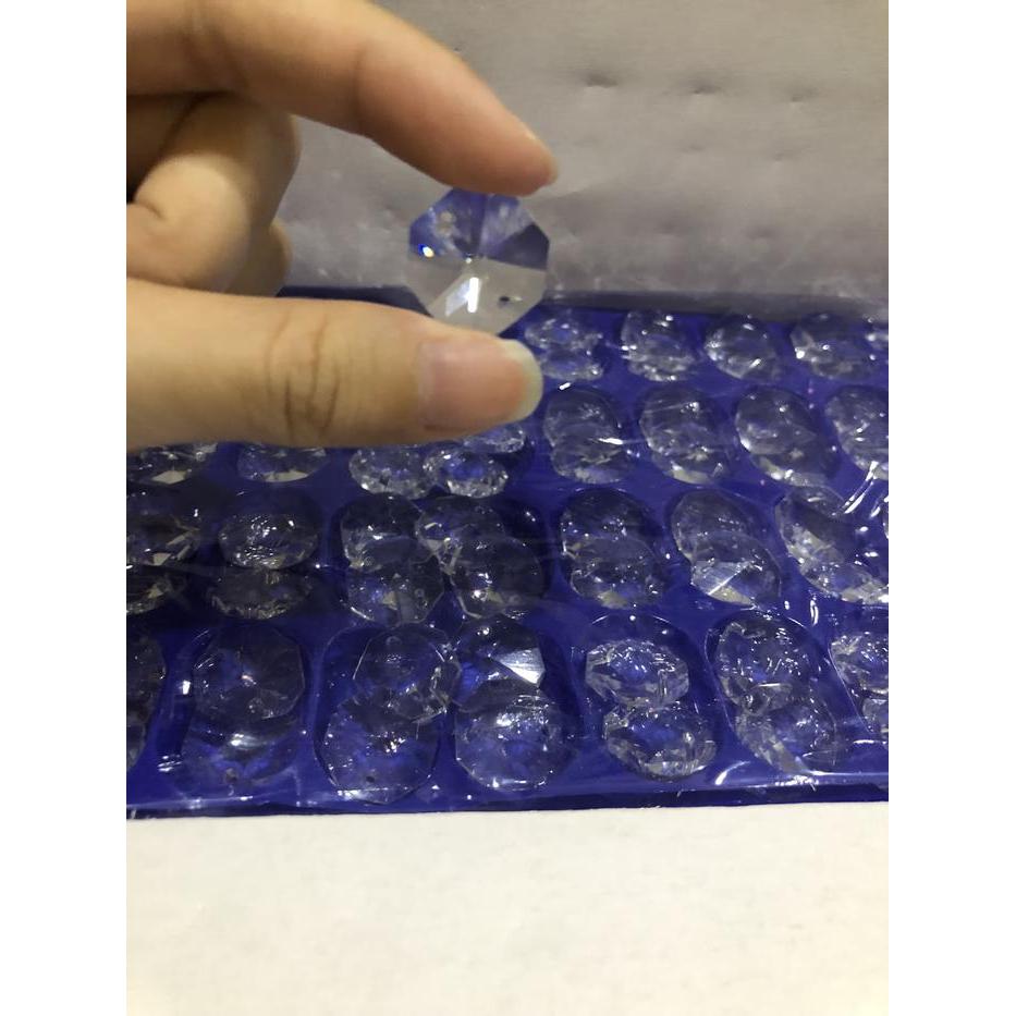 Aksesoris Kristal lampu hias lilin chandelier oktagon 2 lubang 16 mm