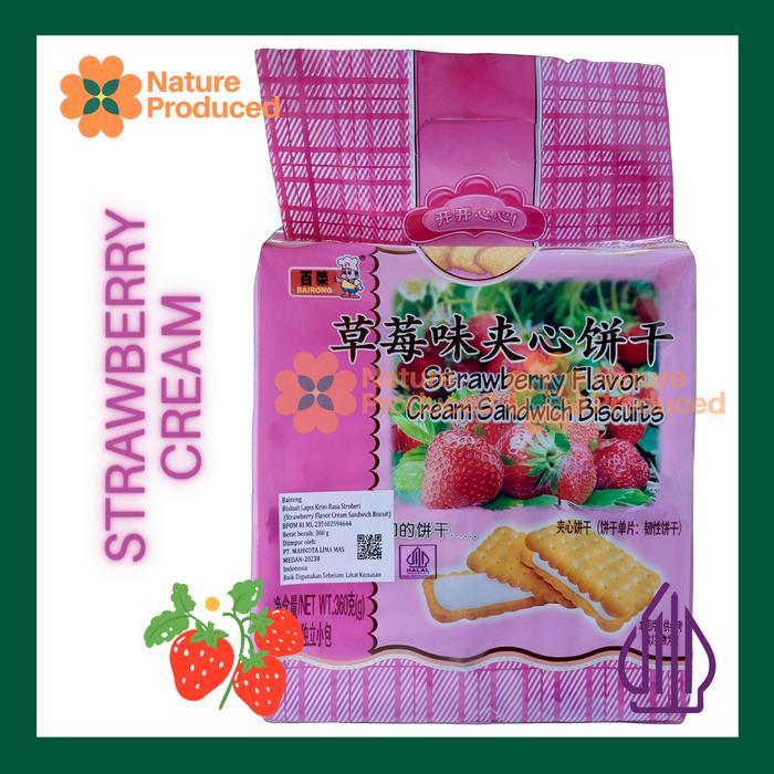 Promo [Bairong] Blueberry Grape Oat Strawberry Lemon Mango Biscuit Cream Creakers Camilan Import