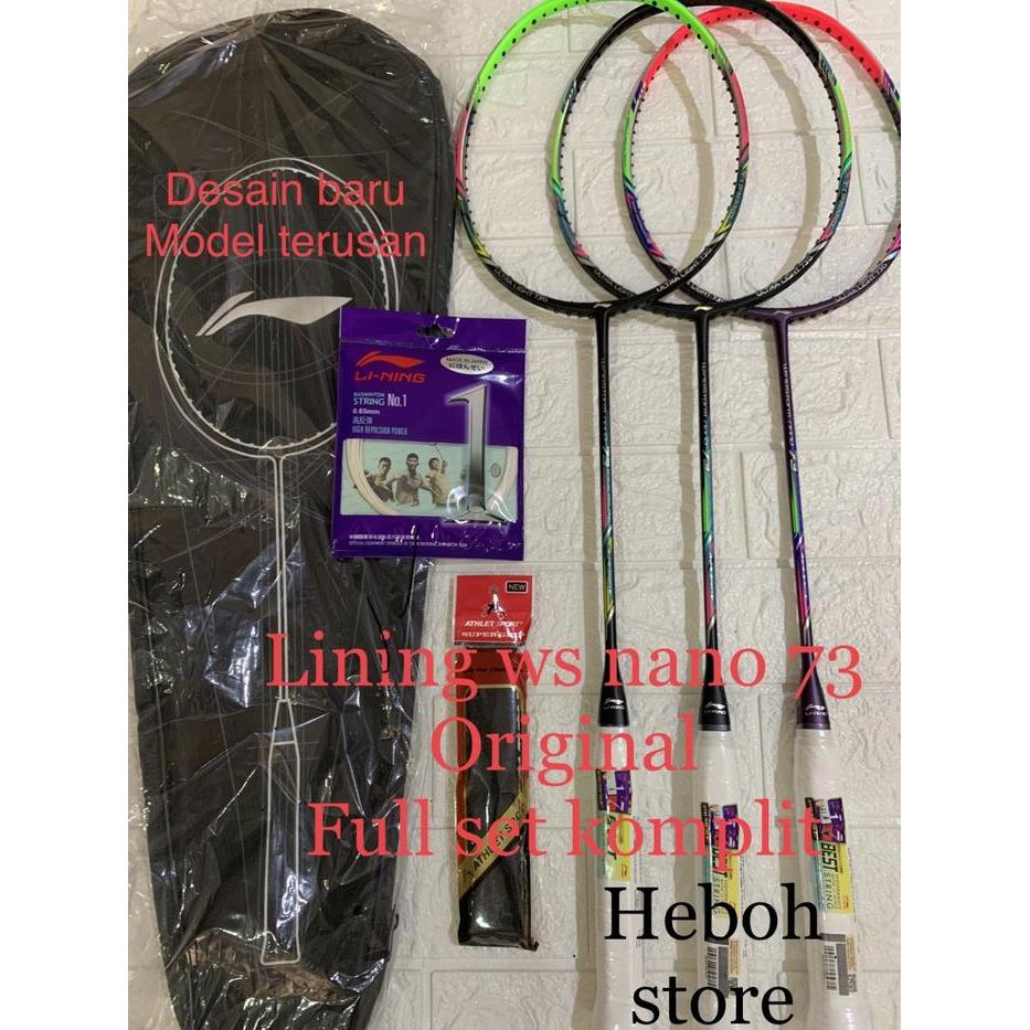 Raket Badminton Lining New Colour Ws Windstorm Nano 73 Full Set Ori