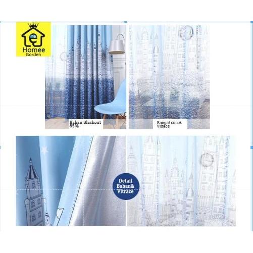 VITRASE GORDEN+SMOKERING PONI+VITRASE TIRAI+GORDEN KECIL+ CASTIL +BIRU