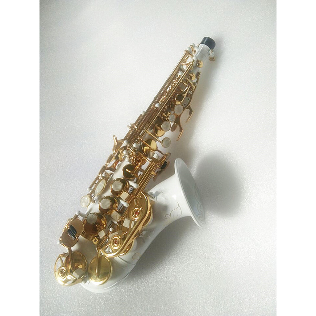BARU New high quality soprano saxophone White saxophone Curved soprano sax Complete fittings