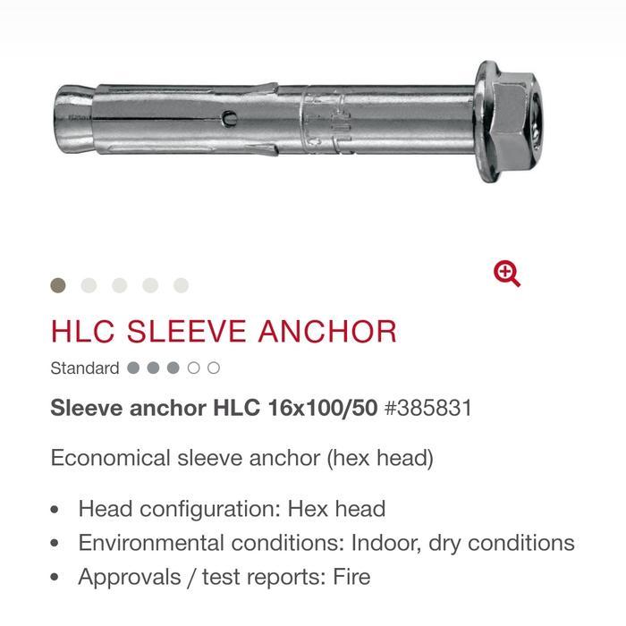 Promo DYNABOLT DINABOLT SLEEVE ANCHOR ANGKUR HILTI HLC 16 x 100 / 50 M16