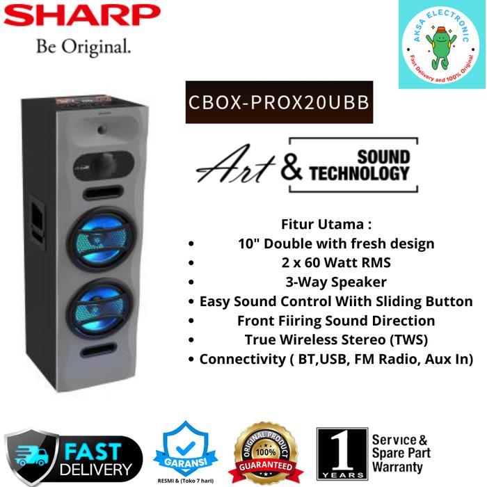 SHARP SPEAKER ACTIVE PRO SERIES CBOX-PROX20UBB