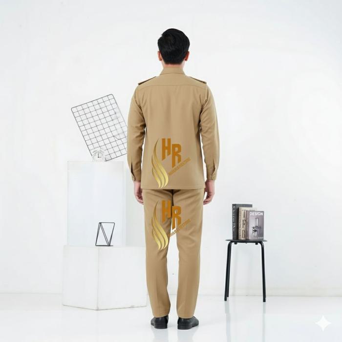 SERAGAM PNS PEMDA PRIA BAJU PDH PEGAWAI NEGERI KHAKI MUDA/TUA BAJU DINAS PNS PEMDA KHAKI TUA /KHAKI