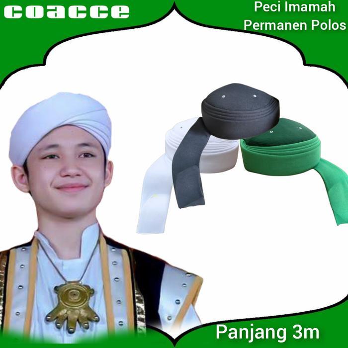 Peci Imamah Permanen 3 Meter Polos Kopiah Imamah Permanen