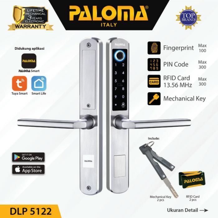 Promo Paloma Dlp 5122 Digital Lock Smart Slim Door Frame Aluminium Wifi