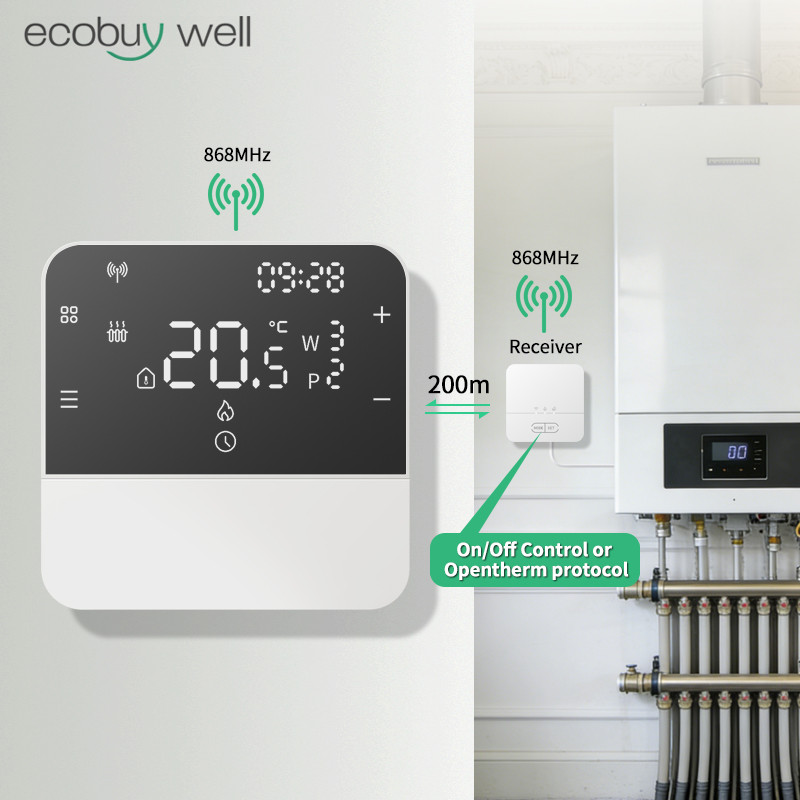 Opentherm Wireless Boiler Thermostat Heating Room Thermostat For Gas Boiler Battery Thermostat