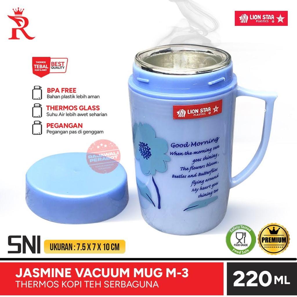 Mug Termos Gelas Vakum 220 ml Jasmine Vacuum Cup Hot and Cold Lion Star M-3