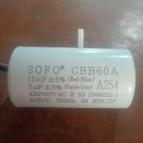 Kapasitor Mesin Cuci Sharp Original 11 3 uF SOFO Pengganti Epcos
