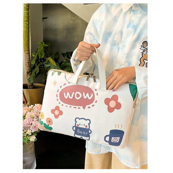LEVINO Tas Laptop Handle Jinjing Karakter Animasi Waterproof 13inch 14inch 15.6inch