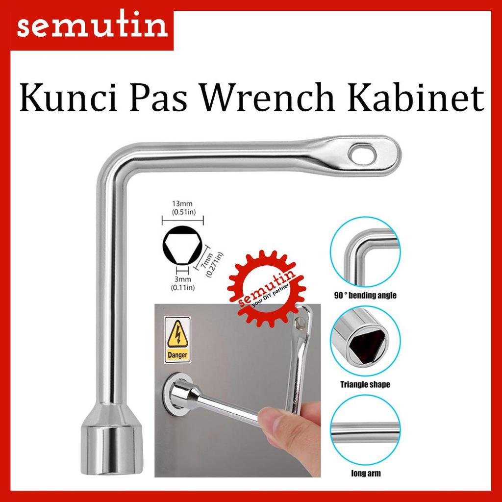 Pas Kunci Segitiga Internal Lift AK55 SM / Katup Meter Air Kabinet Kontrol Listrik Wrench / Panel Un