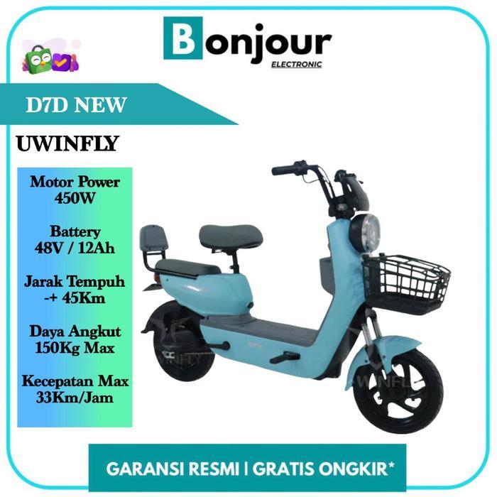Selisi Murah Uwinfly D7D New Sepeda Listrik Uwinfly Murah D7 D Uwinfly D 7 D - Blue [ORIGINAL]