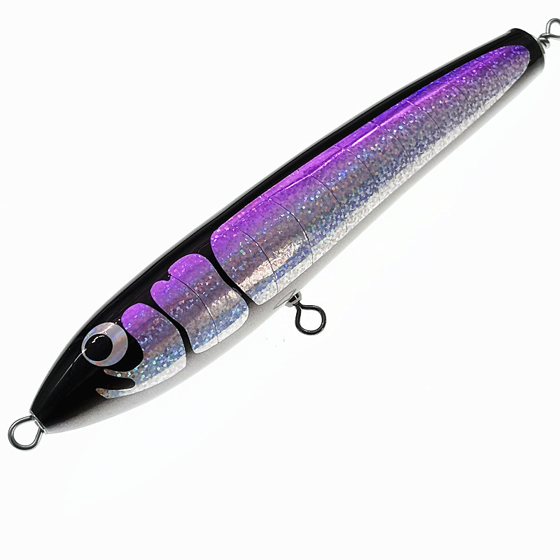 SWOLFY 1PCS Topwater Wooden Lure Deep Sea Pencil lure 20cm 22cm 24cm Stickbait GT Surface Trolling