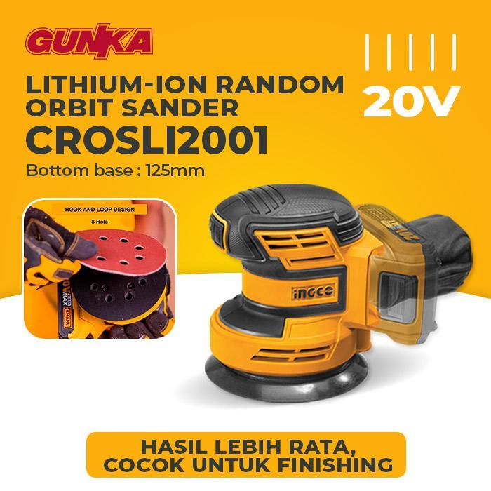 Krisbow Modern - P20S Cordless Random Orbital Sander (5") Ingco Crosli2001 Mesin Amplas