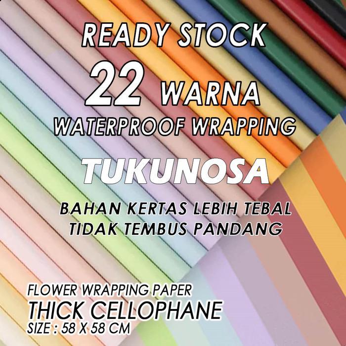 FLOWER WRAPPING PAPER THICK CELLOPHANE KERTAS BUKET WARNA POLOS TEBAL