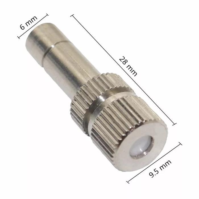 * Mist Nozzle 0.5mm Sprayer Kabut Embun 0.5 mm Misting Slip Lock 6mm Fogger Head Anti Drip Low