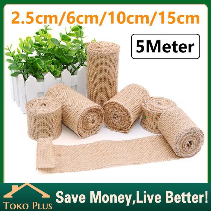 Jute Ribbon 2.5/6/10/15cm x 5m - Burlap Ribbon - Pita Goni Polos