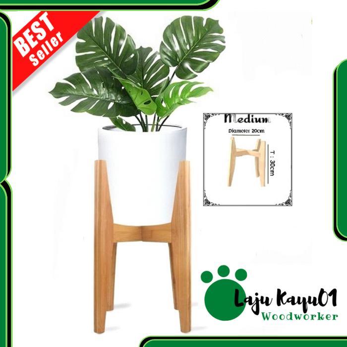 Rak Pot Bunga Tatakan Pot Standing Pot Rak Kayu Standing Planter