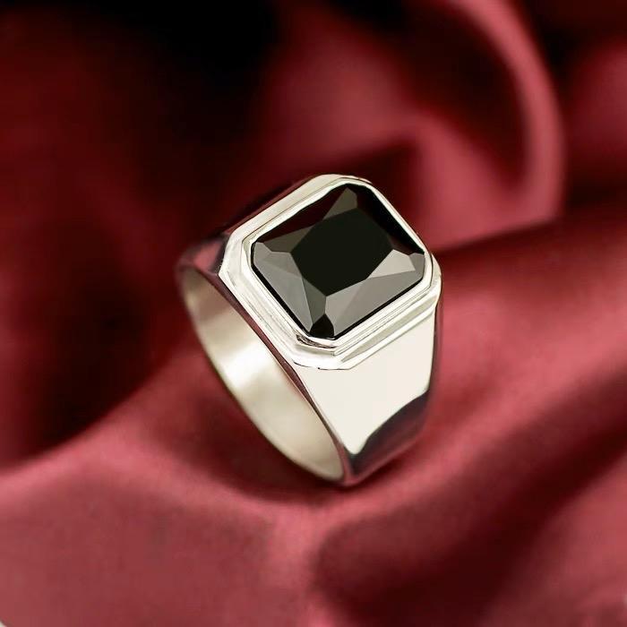 ser COD Cincin Batu Titanium Hitam Merah Biru Pria Jewellery Rings
