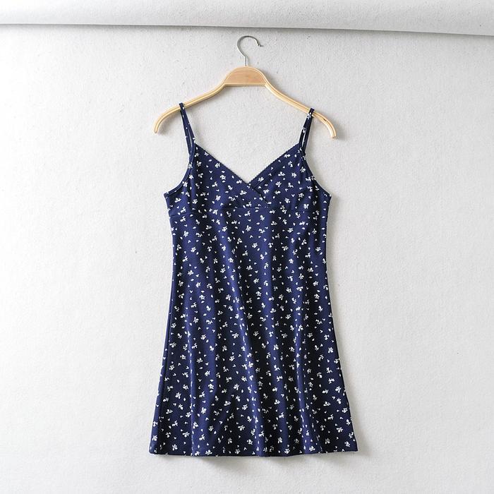 Clova BJ092 Dress Midi Wanita Motif Bunga Korean Fashion Casual Mini Dress Cewek Outfit Pantai