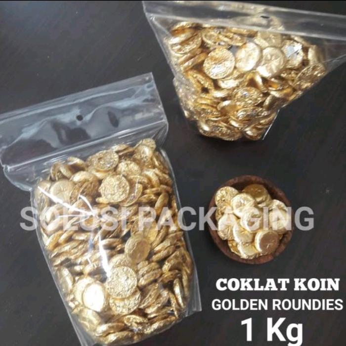 DISKON COKLAT KOIN GOLDEN ROUNDIES 1KG PERMEN COKLAT COIN KILOAN KUE LEBARAN