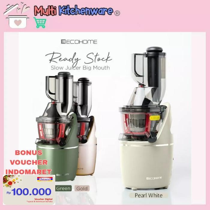 Ecohome Juicer Ecohome ESJ-999BM Slow Juicer Big Mouth - gold