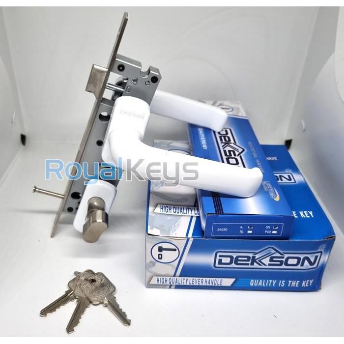 Paket Set Handle Dekkson Dekson LHR 0816 Putih Knob Pintu Aluminium