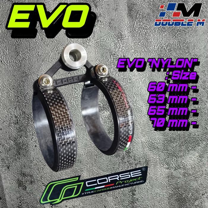 KLEM KLEMAN BREKET KNALPOT 2 TAK CARBON KARBON SELENCER ARROW