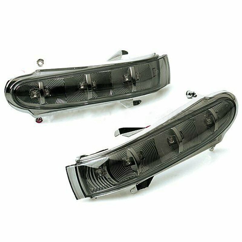 2 Buah Lampu Sein Dinamis Cermin Samping LED Abu-abu untuk Mercedes W220 S-class 1999-2002 W215 CL-C