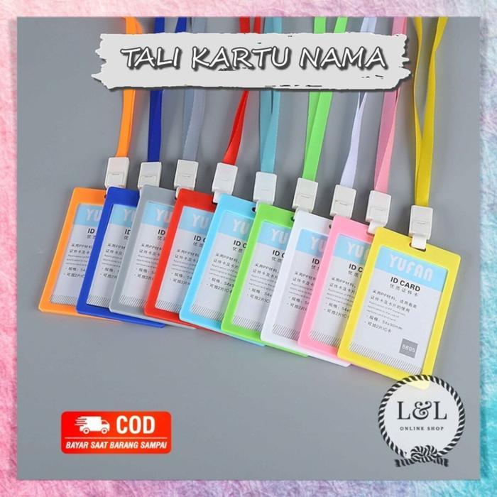 Gantungan Name Tag ID Card Holder Lanyard Pods Tanda Pengenal Kalung Tali Tempat Kartu Nama Kartu
