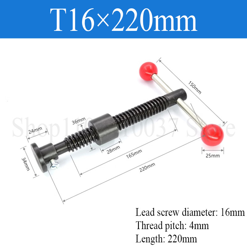 1PC 45# Steel Lead Screw Set T12 T16 T18 T20 T22 T25 T28 T30 L=180-350 Trapezoidal Lead Screw