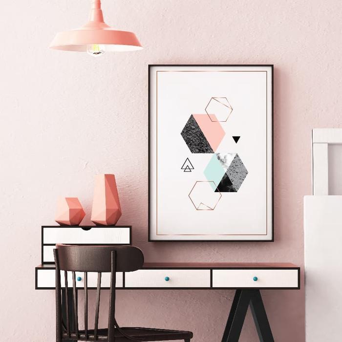 Frame Pigura Poster Scandinavian Minimalis Ukuran A2 Hiasan Dinding